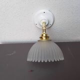 Vintage frosted glass wall light