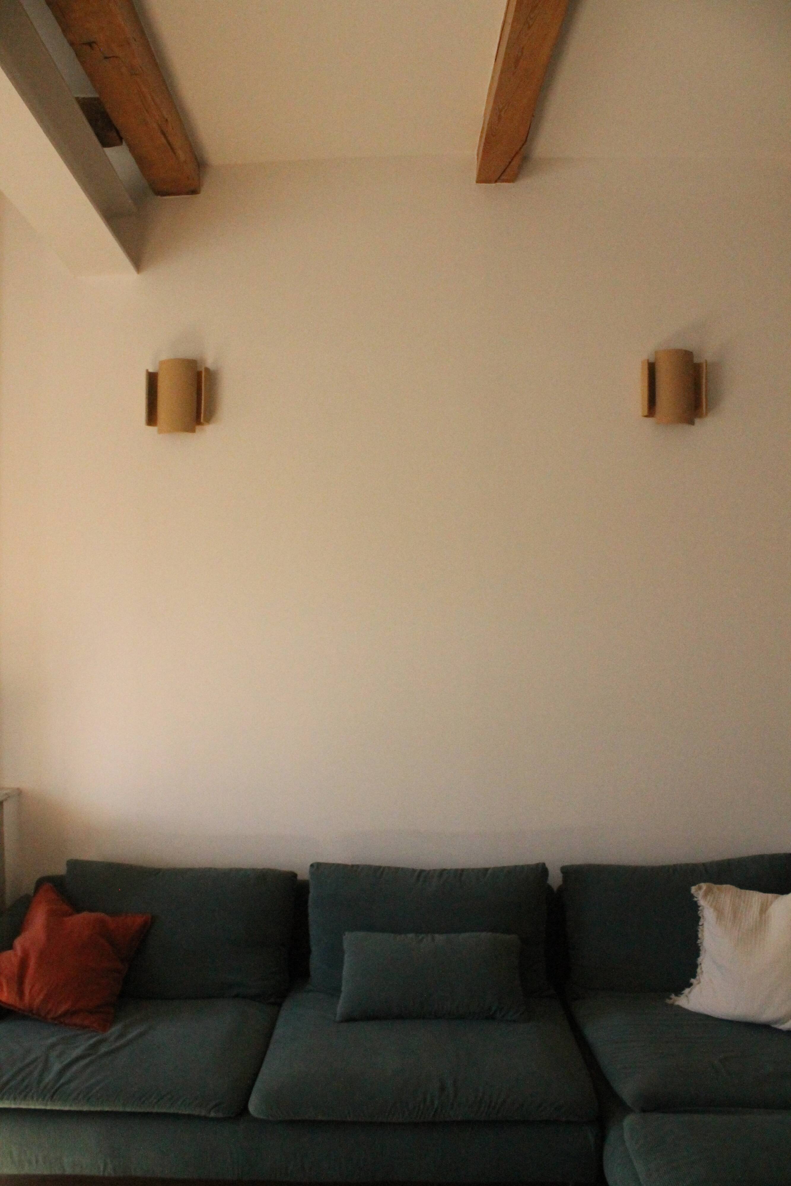 Set of 2 red TILE wall lights.