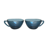 Set of 2 cups in blue glass Arcoroc