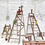 Lot d'escabeaux anciens