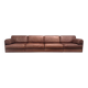 Brown leather modular sofa by De Sede; DS76, 1970s (straight or angle)