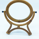 Rattan mirror on foot