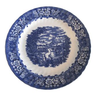 Memory lane blue ceramic round dish