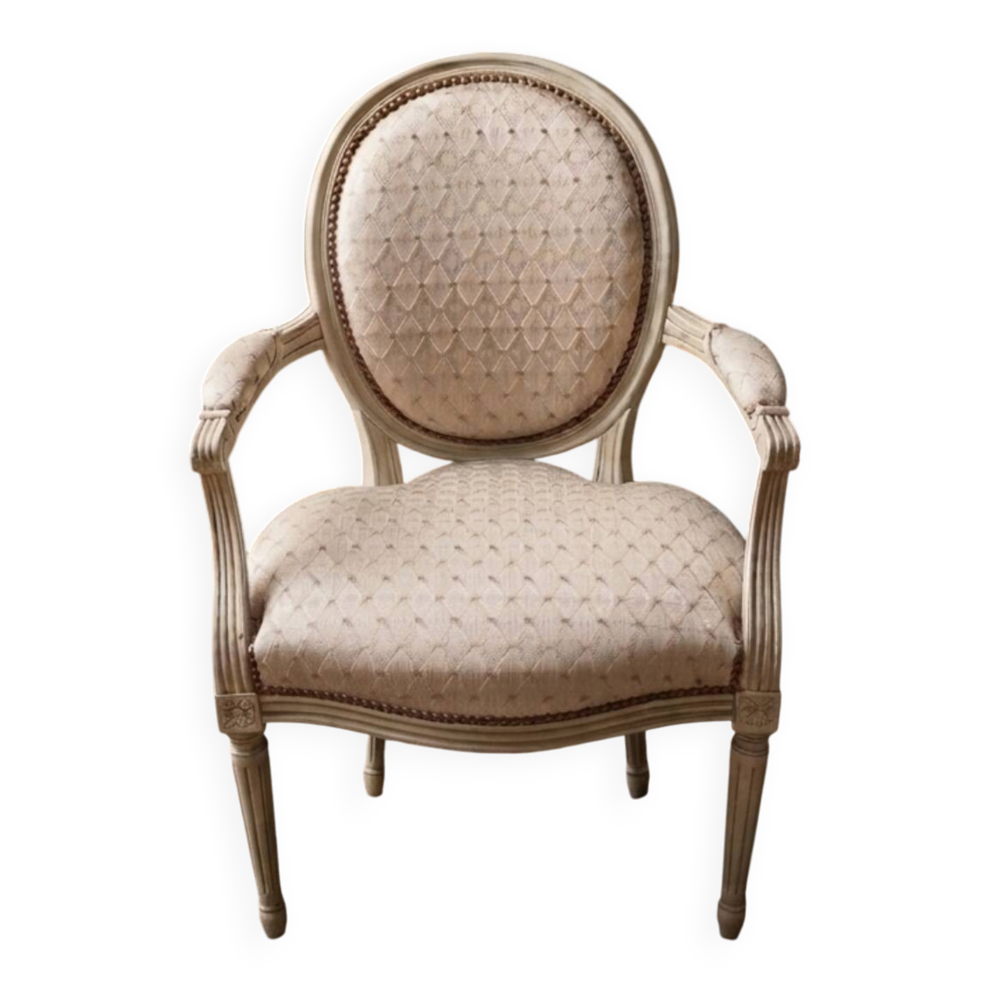 Lot de 2 fauteuils médaillon style Louis XVI