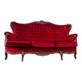 Vintage fuchsia baroque canapé / three-seater / sofa