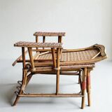 Rattan chaise longue