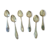 Set of 6 mocha spoons in silver metal