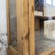 19th-century English pine display cabinet