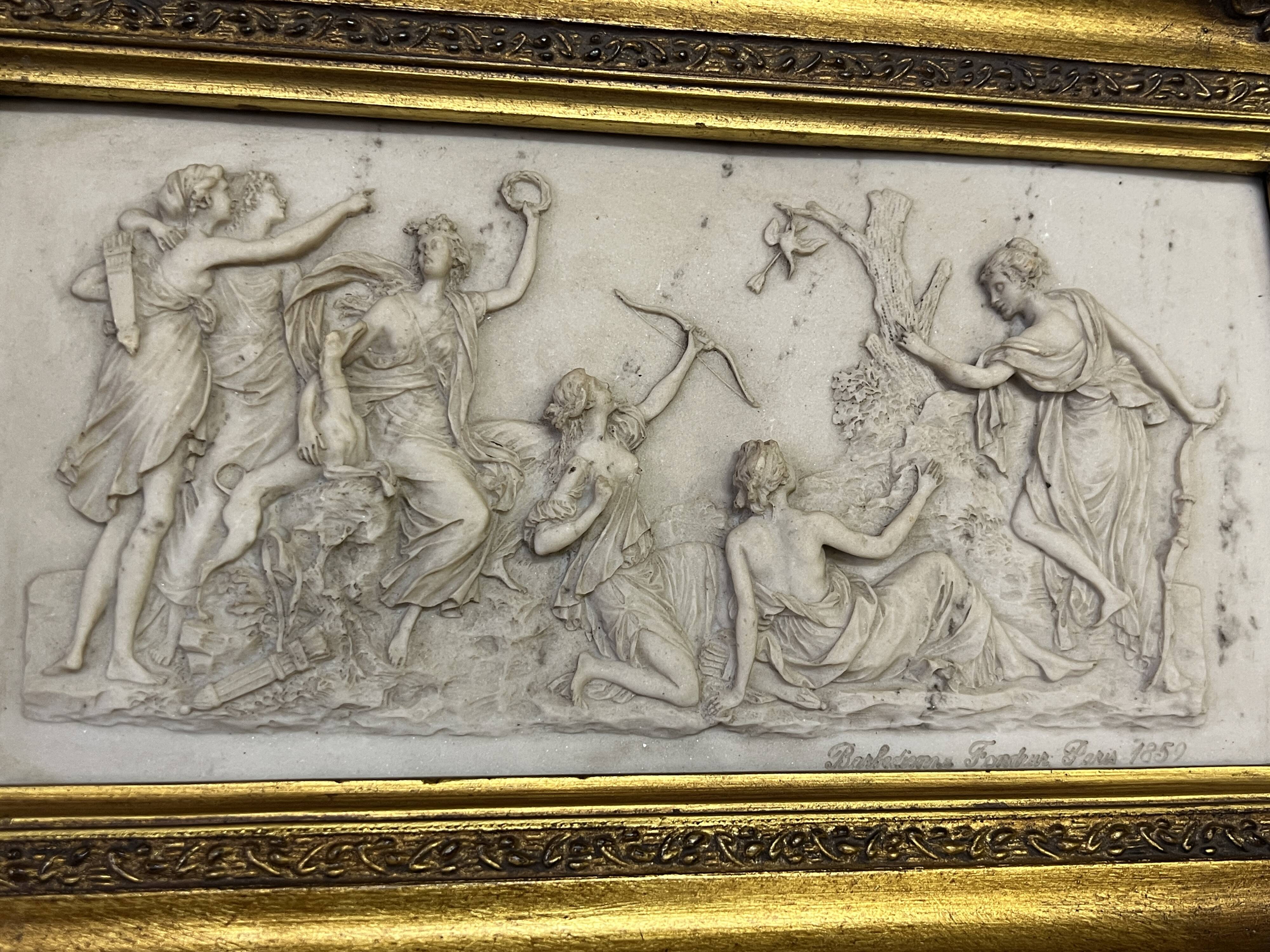 Marble bas-relief, Barbedienne Fondeur, Paris 1859