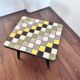 Mid-century wood and ceramic mosaic side table, 1950s