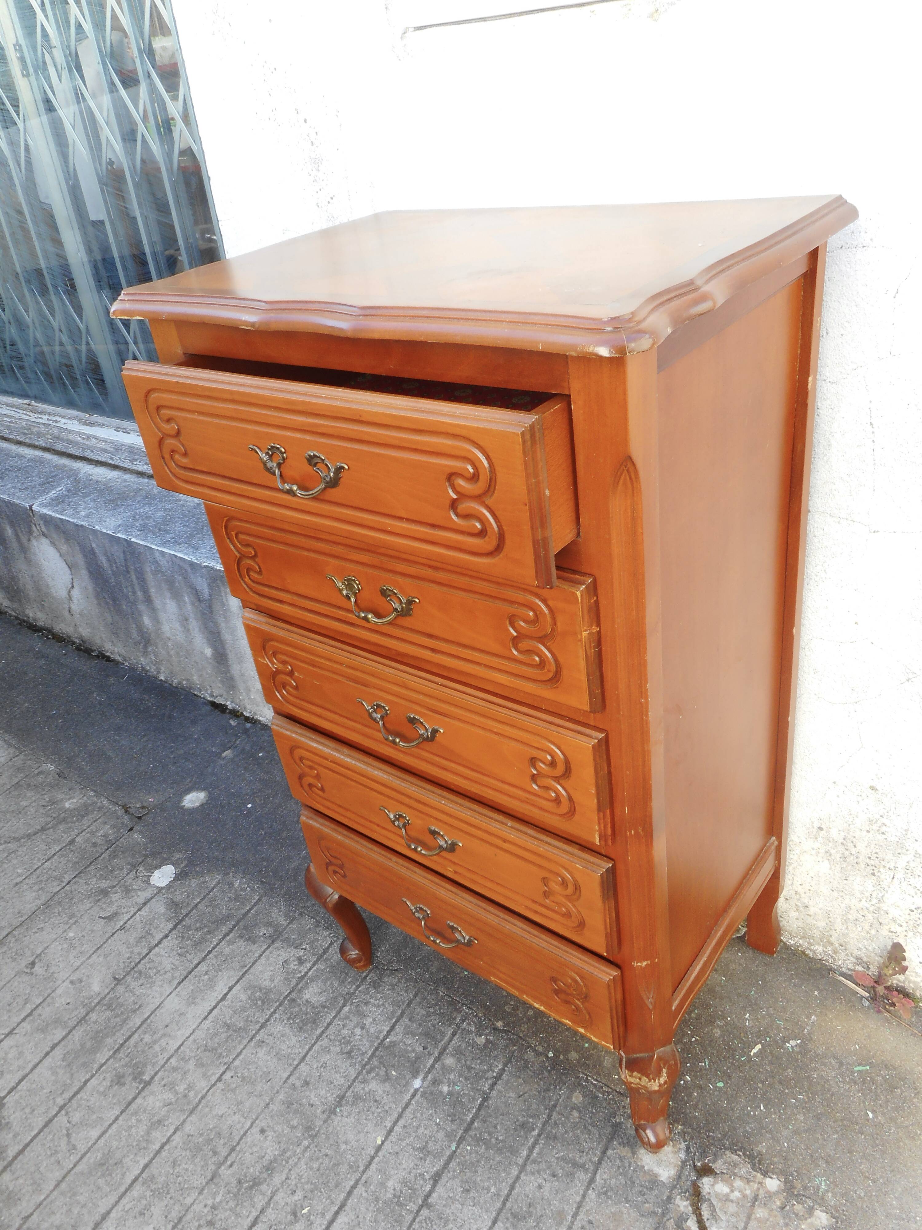 Cherry wood cabinet with 5 drawers
