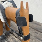 jouet cariole avec cheval en bois années 60