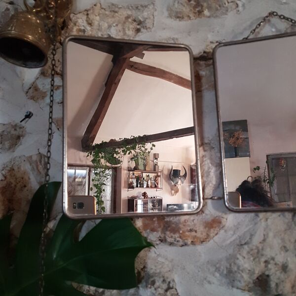 Miroir triptyque de barbier