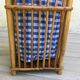 Panier rotin et tissu vishy bleu vintage