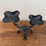 Pair of large wrought iron candlesticks 1950