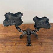 Pair of large wrought iron candlesticks 1950