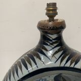 Lampe gourde en céramique polychrome XX siècle