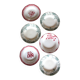 6 deep plates Marsac red Digoin Terre de fer green