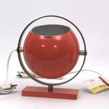 3 lampes de table globe orange des années 60 Stilux Milano modèle Saba