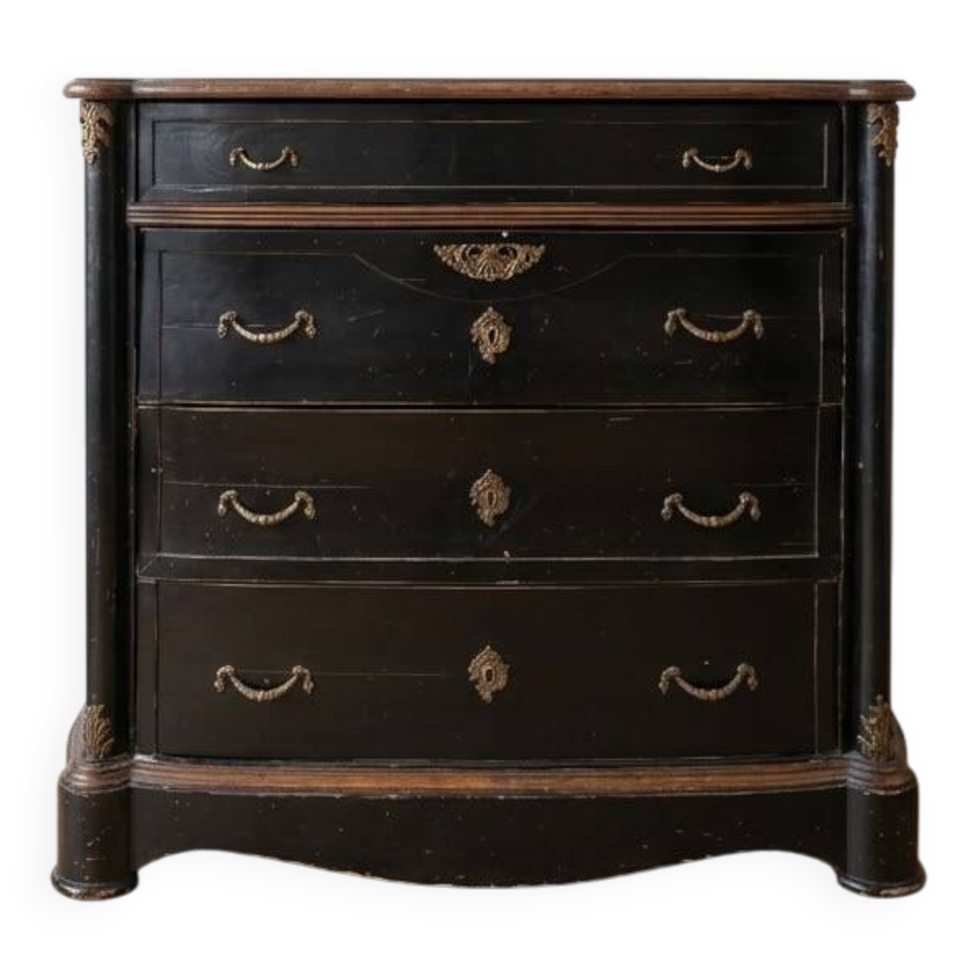 Napoleon III black and brass commode