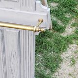 1900s coat rack patina gray mirror brass hooks