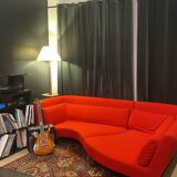 Ligne Roset “Yang” sofa, in red Kvadrat “Divina” fabric