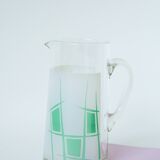 Glass pitcher and green psychedelic patterns, Design, 1970