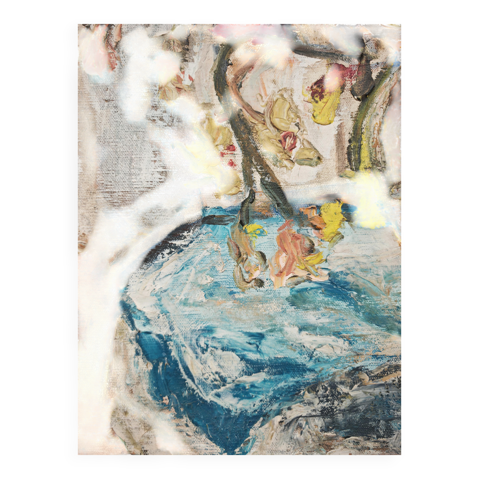 "Flowers", huile sur toile par Branislava Modelska-Jovanovic 1963