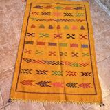 Handmade wool Berber rug – Colourful bohemian Moroccan kilim