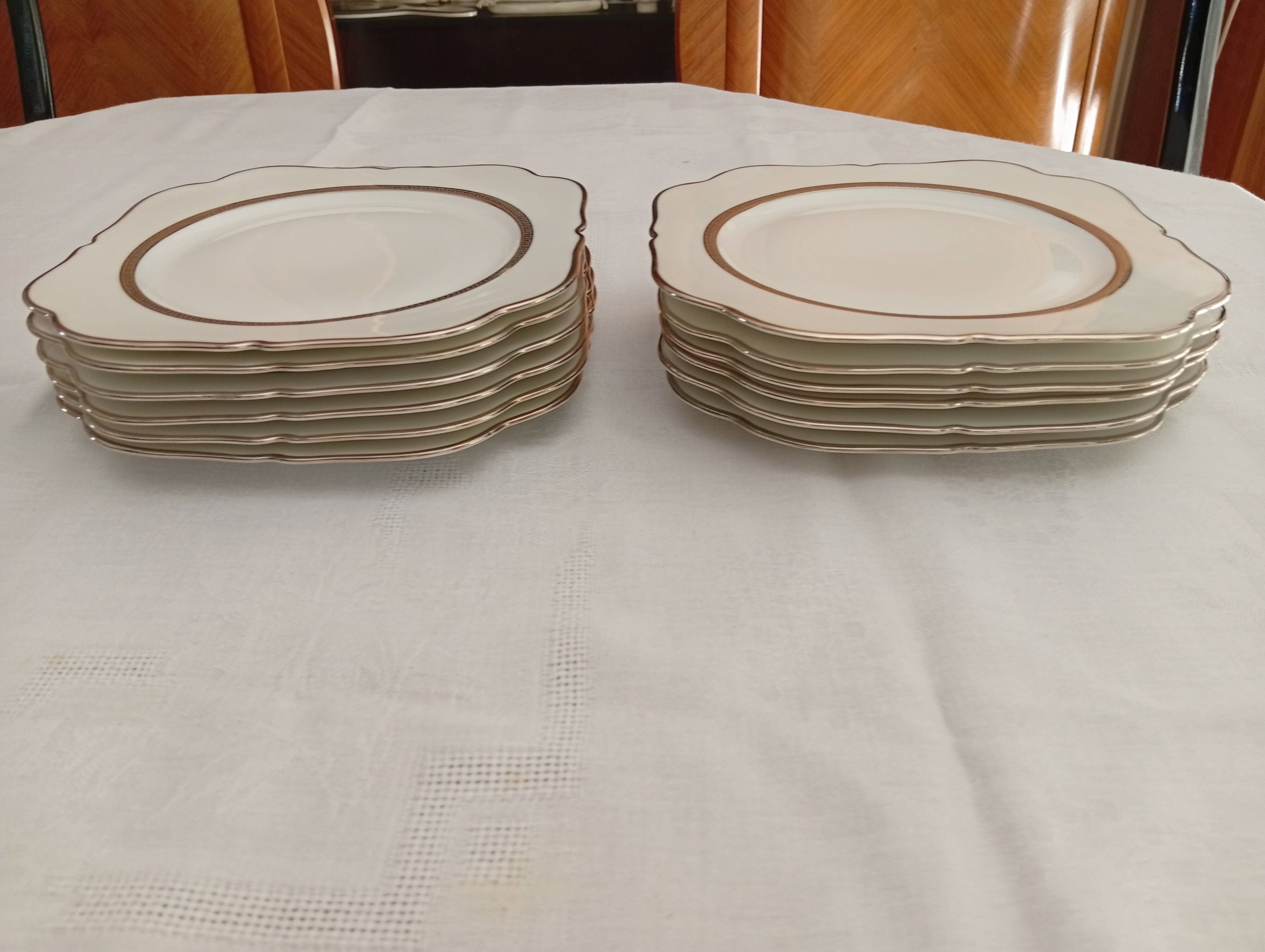 Jean BOYER Limoges FRANCE part of a white porcelain table service.