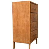 Chiffonnier pieds compas bois brut 1950