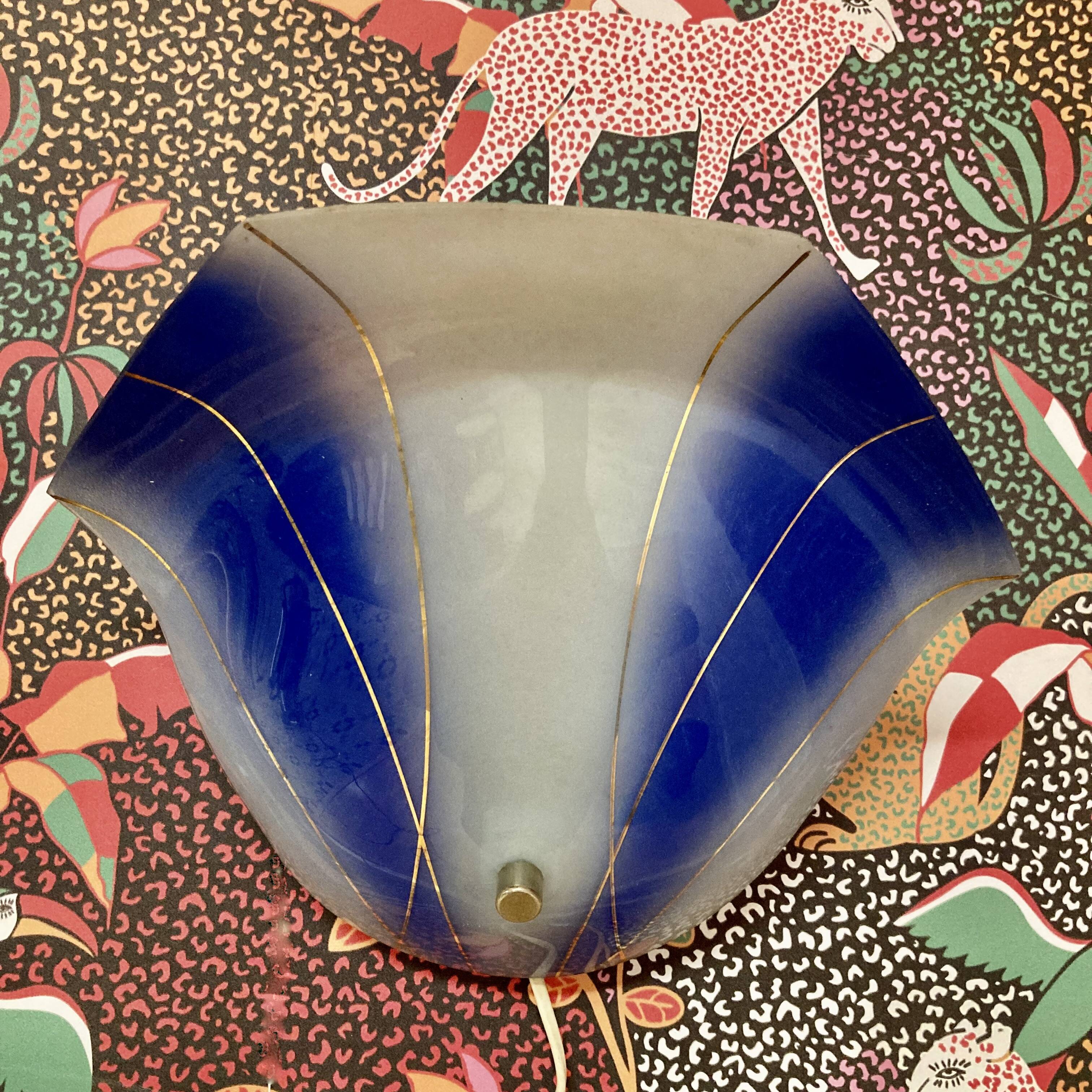 Paire d'appliques en verre Design scandinave 1950.