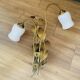 Floral wall light with 2 bulbs in brass and opaline, – 1950s/60s