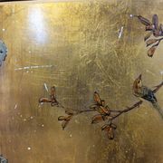 Vintage Chinese cabinet with gold leaf, flowers and birds / oriental