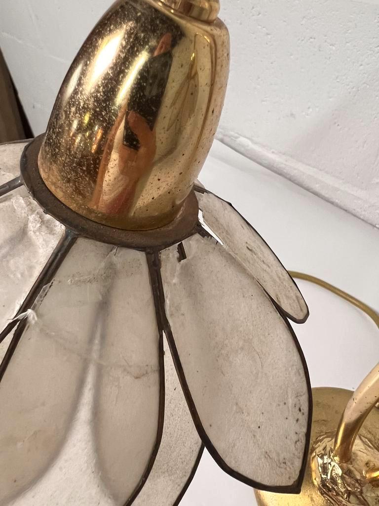 Vintage double flower table lamp golden