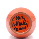 Orange ceramic vase by Charles Voltz, Vallauris 1960s