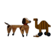 Children's wooden dog and camel