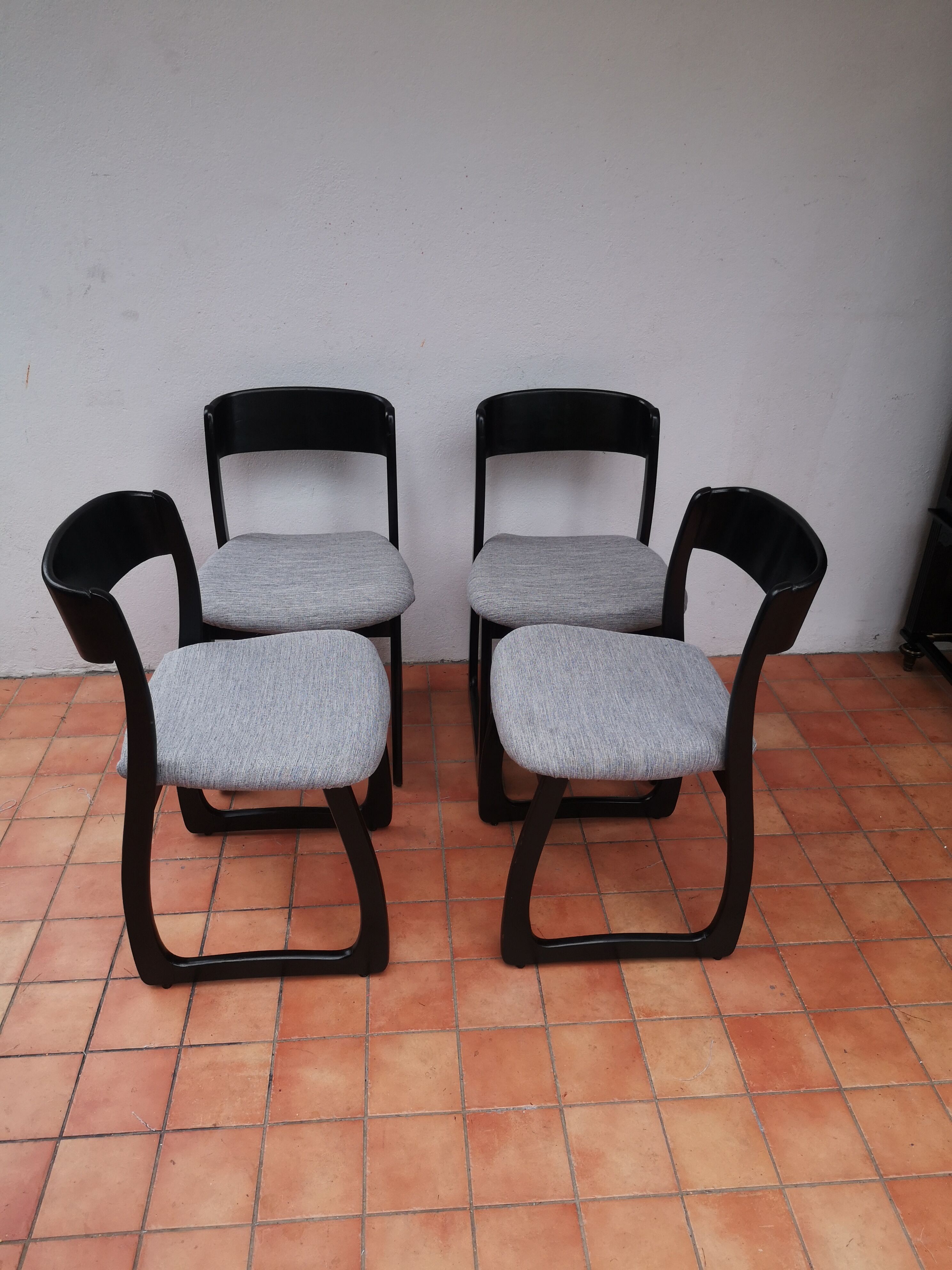 Set of 4 chairs sled 1970