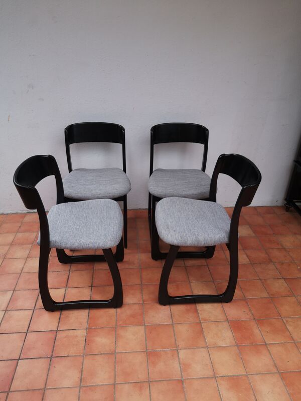 Set de 4 chaises traineau 1970