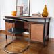 Industrial/craft desk from the 1970s; wood & metal.