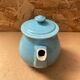 Antique Vintage Cracked Blue Ceramic Teapot