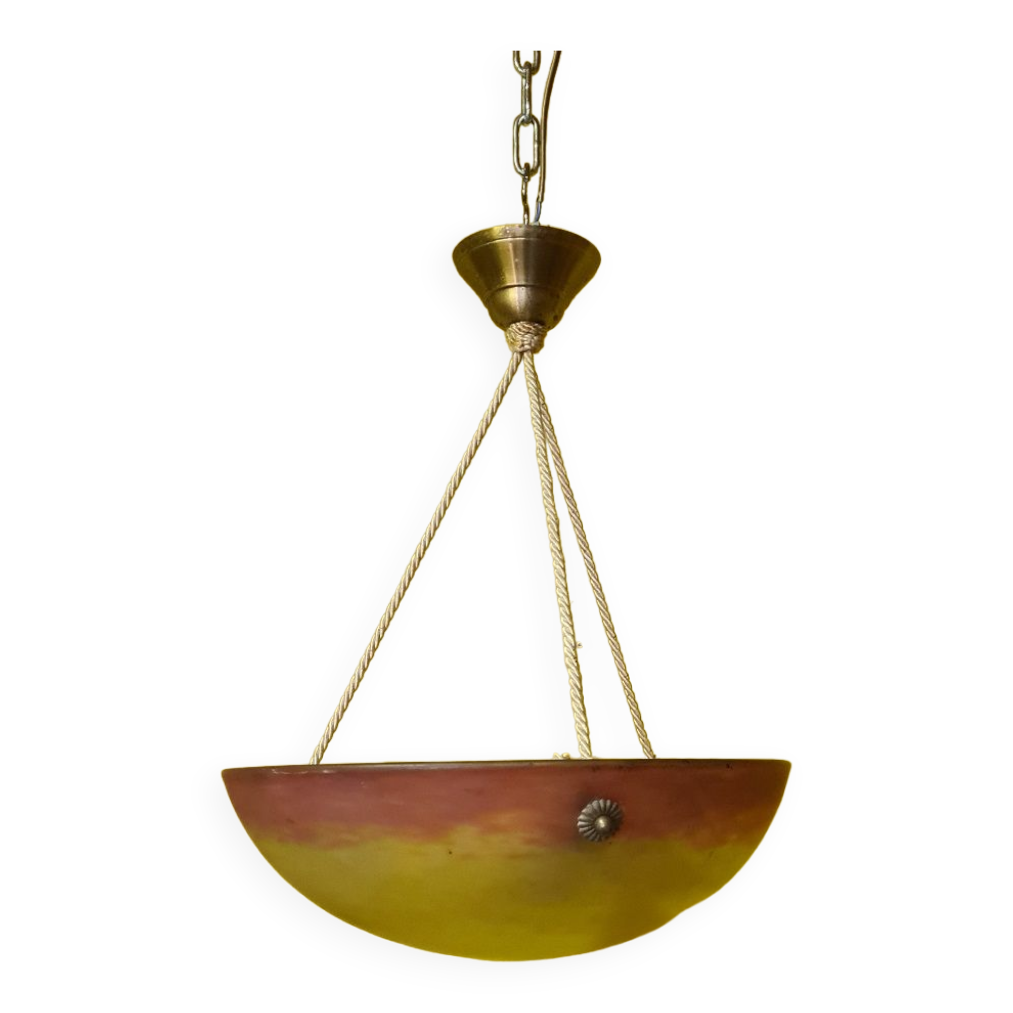 French pate verre hanging light from the 1910s 1920s