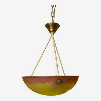 French pate verre hanging light from the 1910s 1920s