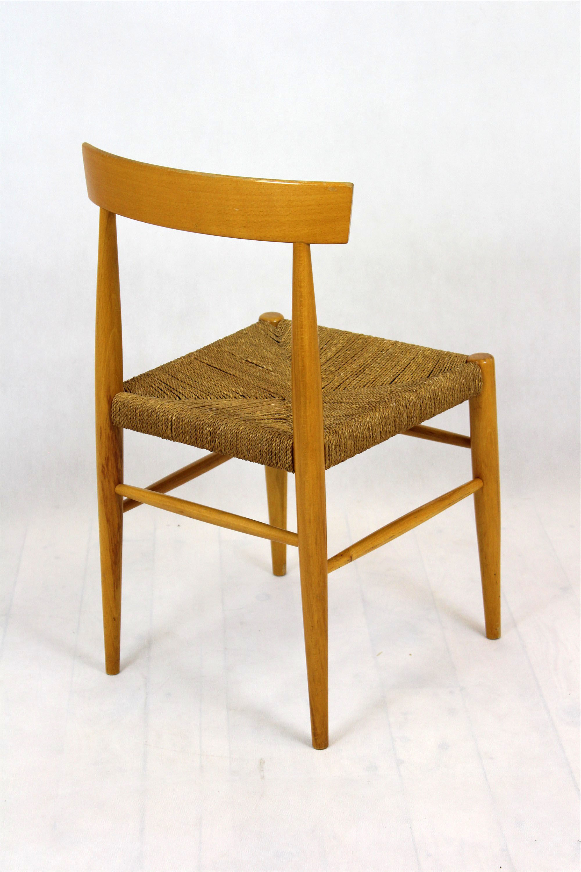 Vintage Czech straw chairs, 1960s, set of 4