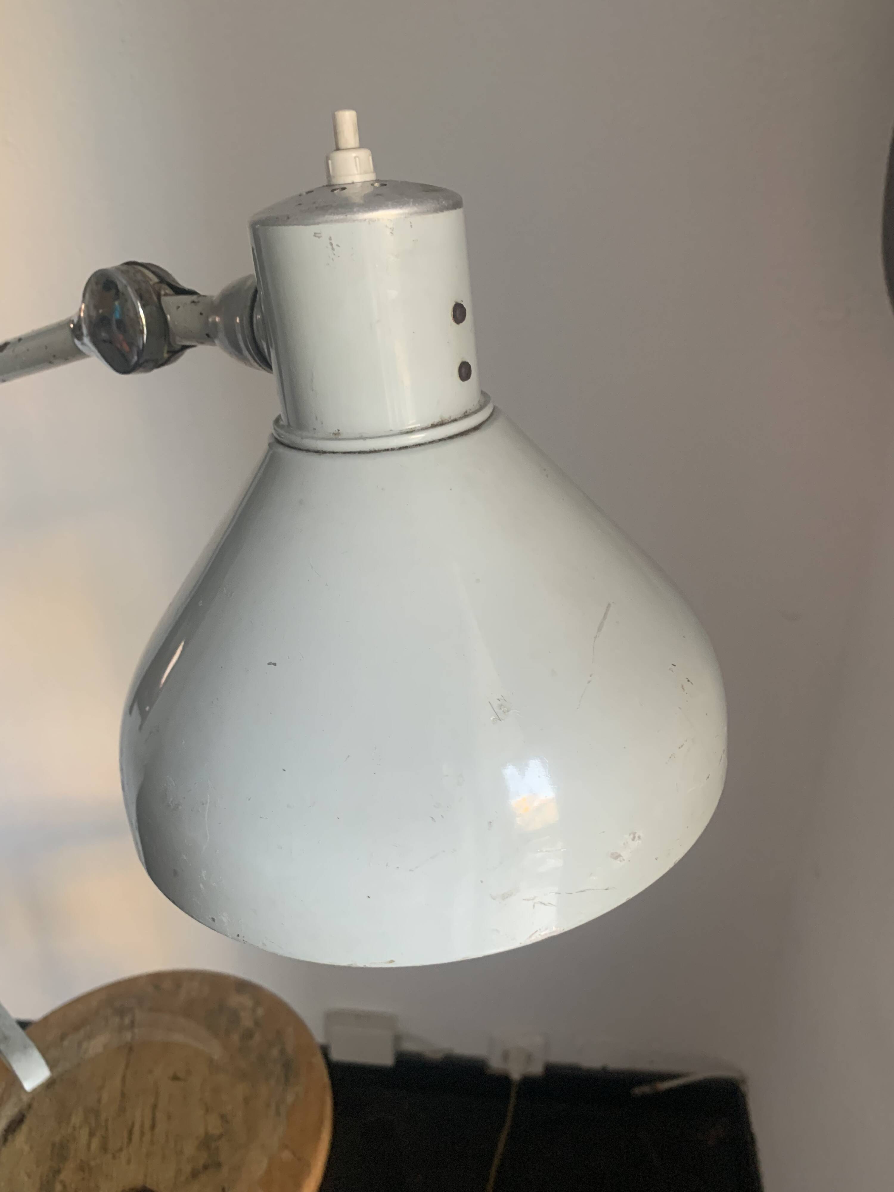 Lampe vintage 1950 industrielle liseuse Jumo GS2 souris - 70 cm