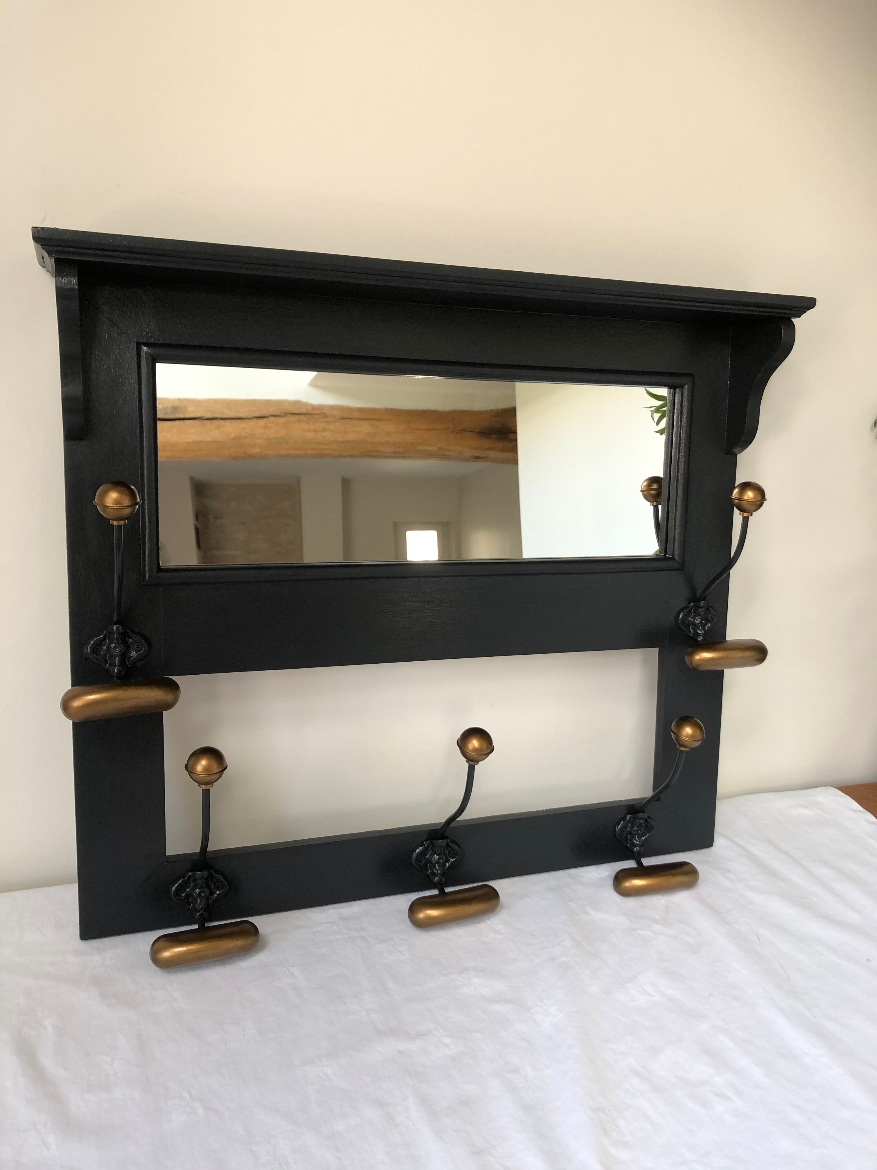 Vintage coat rack with mirror
