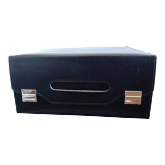 Black skaï suitcase