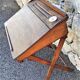 Old Desk, Foldable School Table with its porcelain inkwell