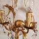 Hand-forged wall lamp gilded with gold leaf and crystals, Italy