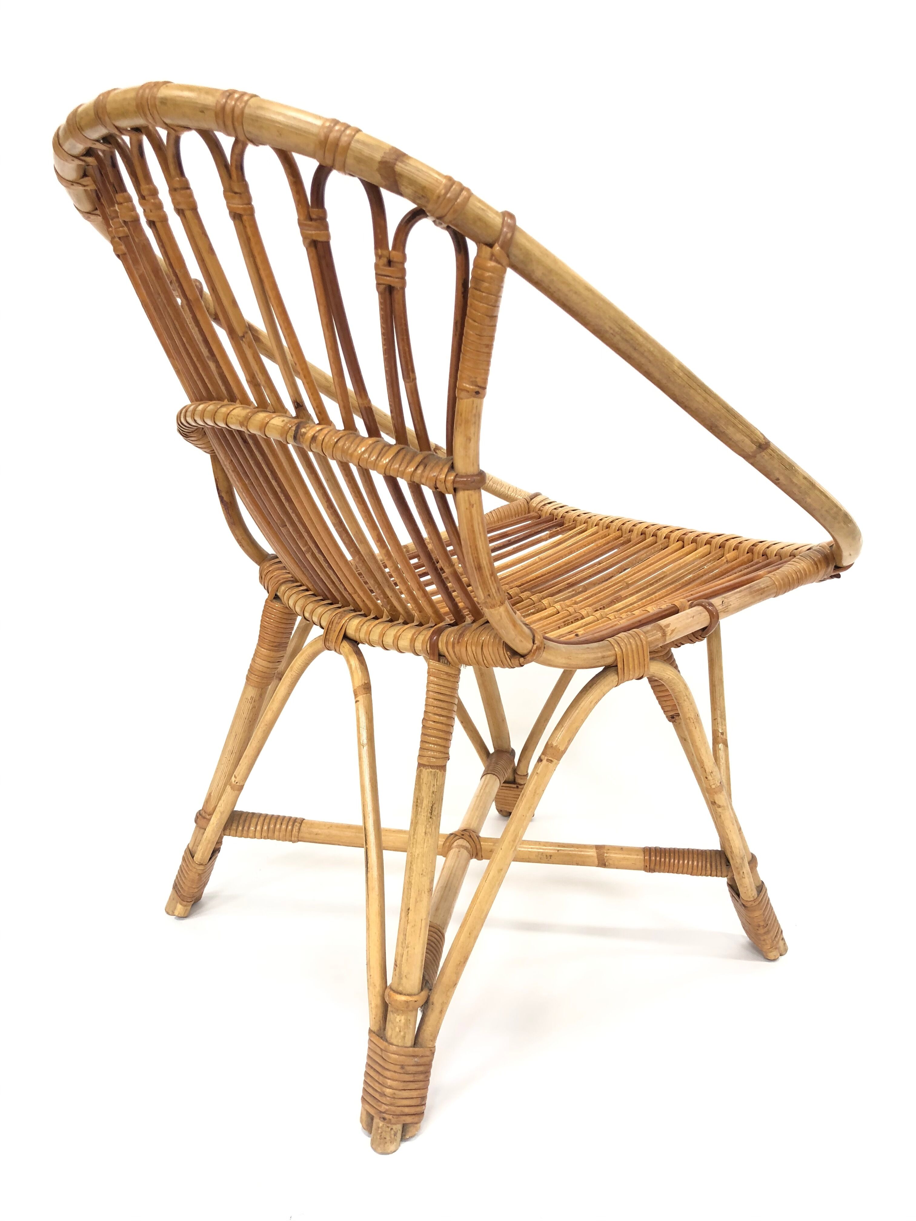 Fauteuil en rotin de Rohe Noordwolde, 1960, Pays-Bas